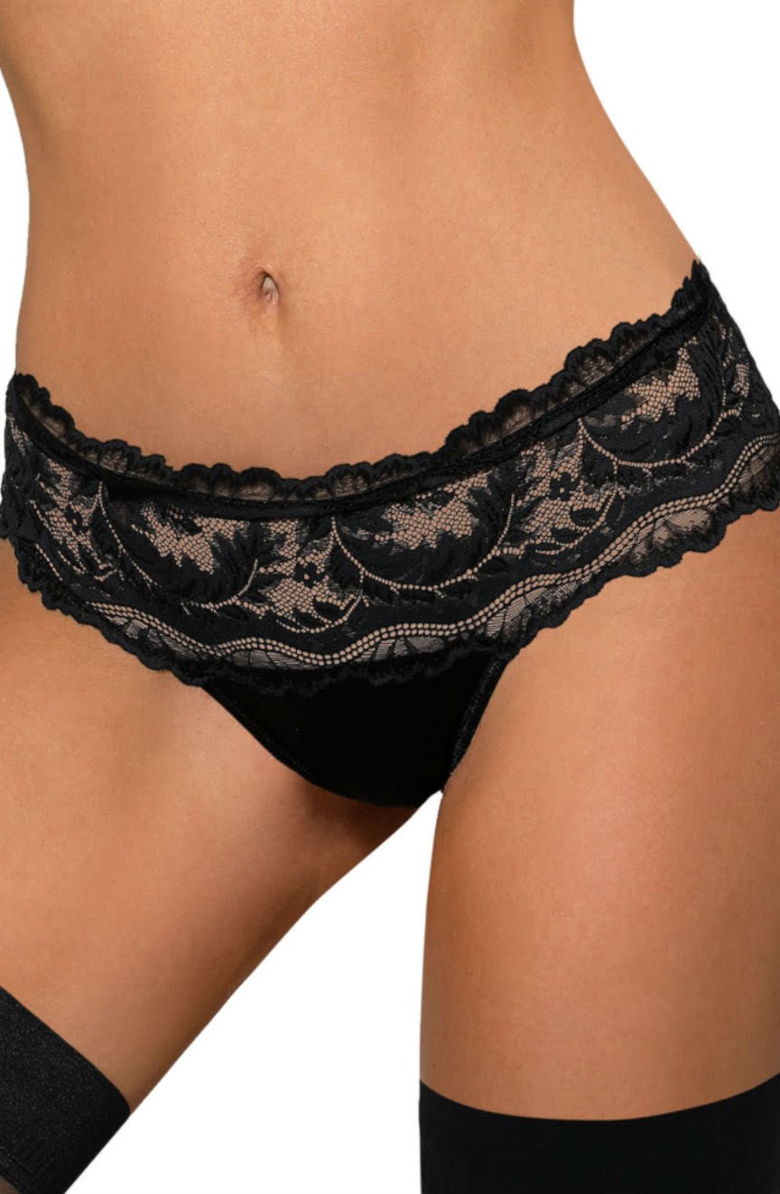 Roza Sefia Lace Thong Black