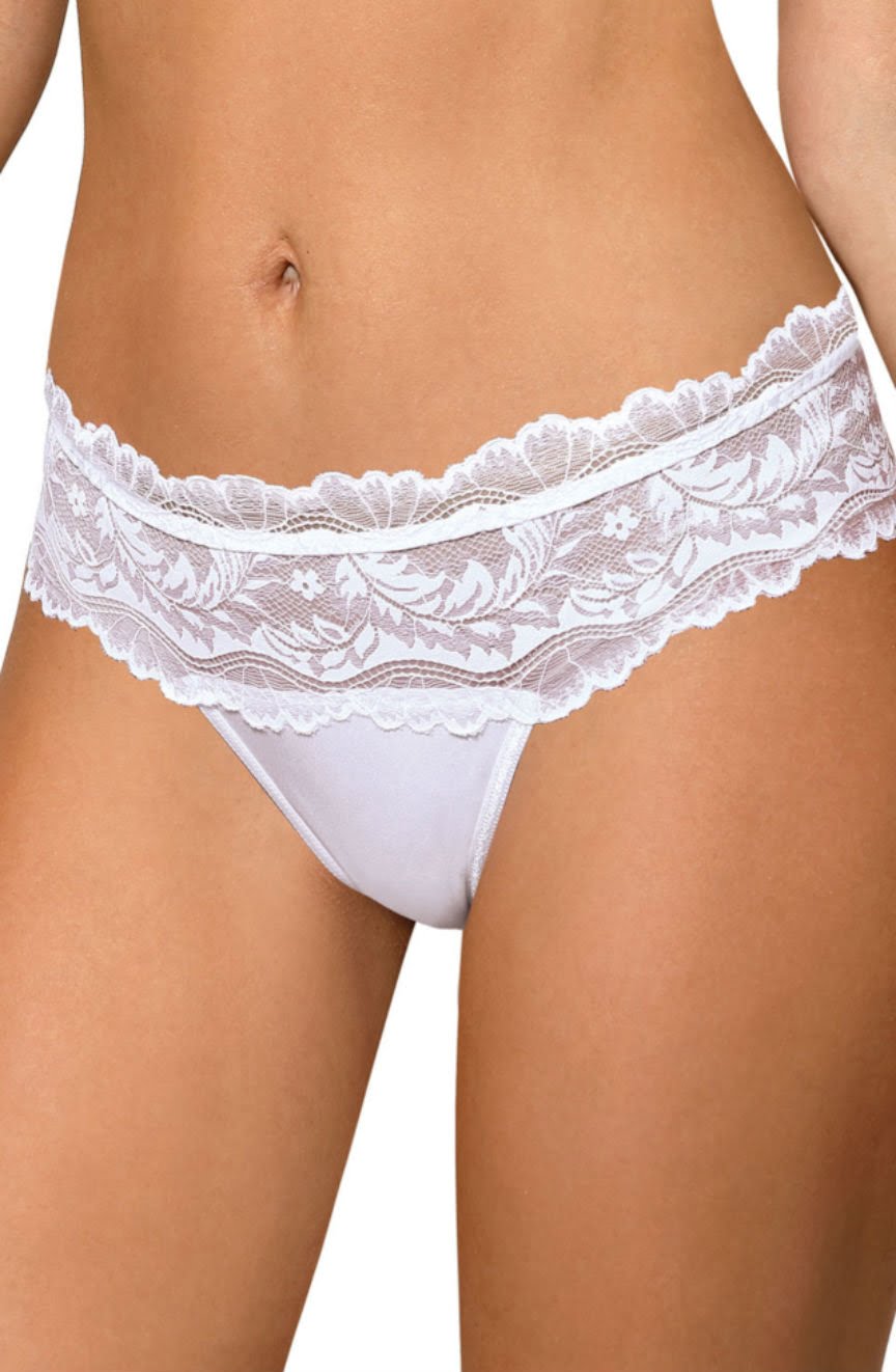 Roza Sefia Lace Thong White