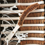 Sharp coconut body brush with a handle