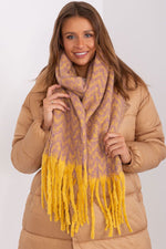 AT Geometric Shawl Scarf yellow one-size-fits-all