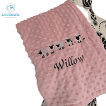 Sheep - Baby Bubble Blanket - Personalised PINK
