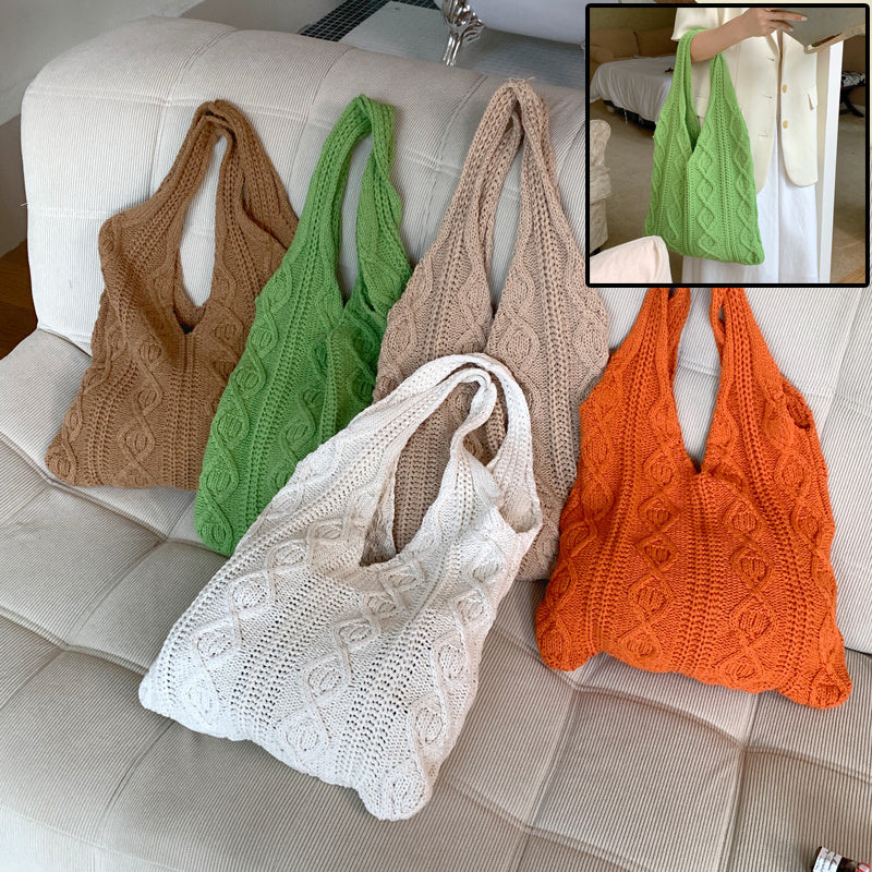Shoulder Knitted Woolen Crochet Tote Bag