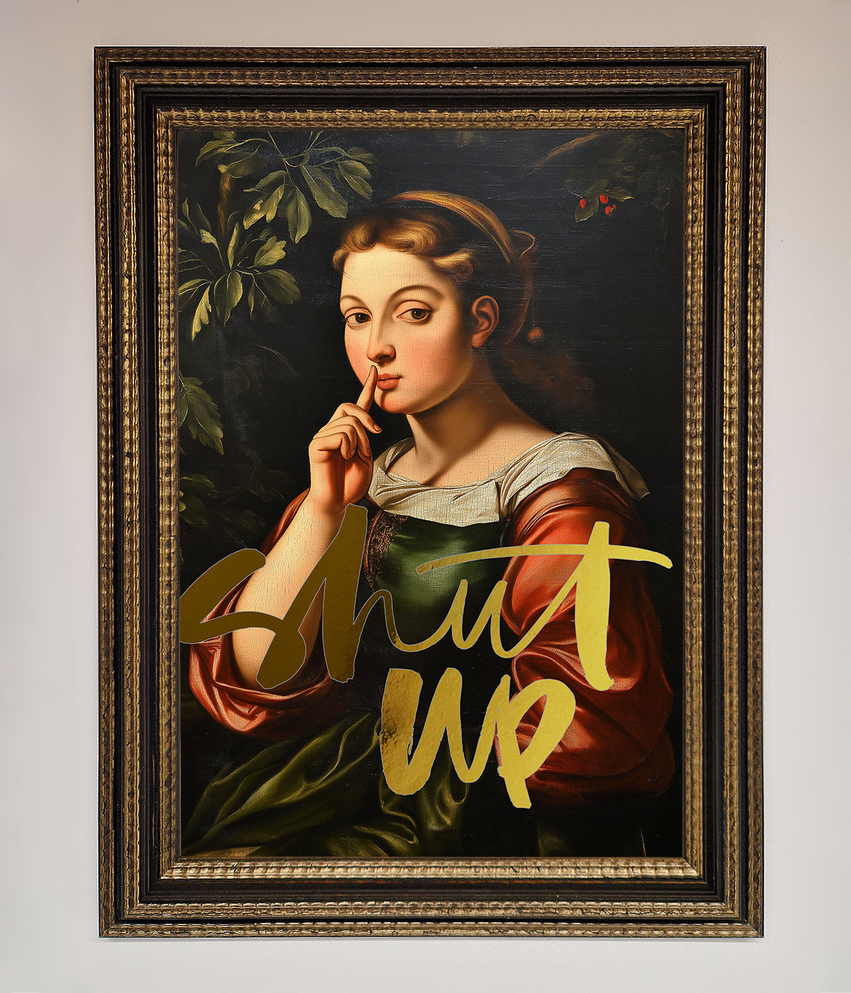 Shutup Foil Print Ornate Gold Black