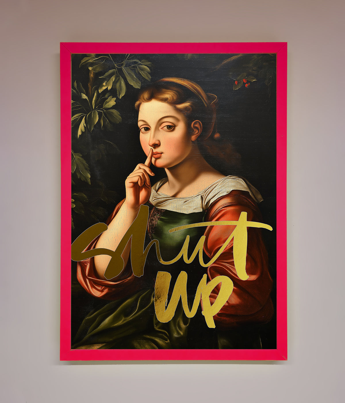 Shutup Foil Print Neon Pink
