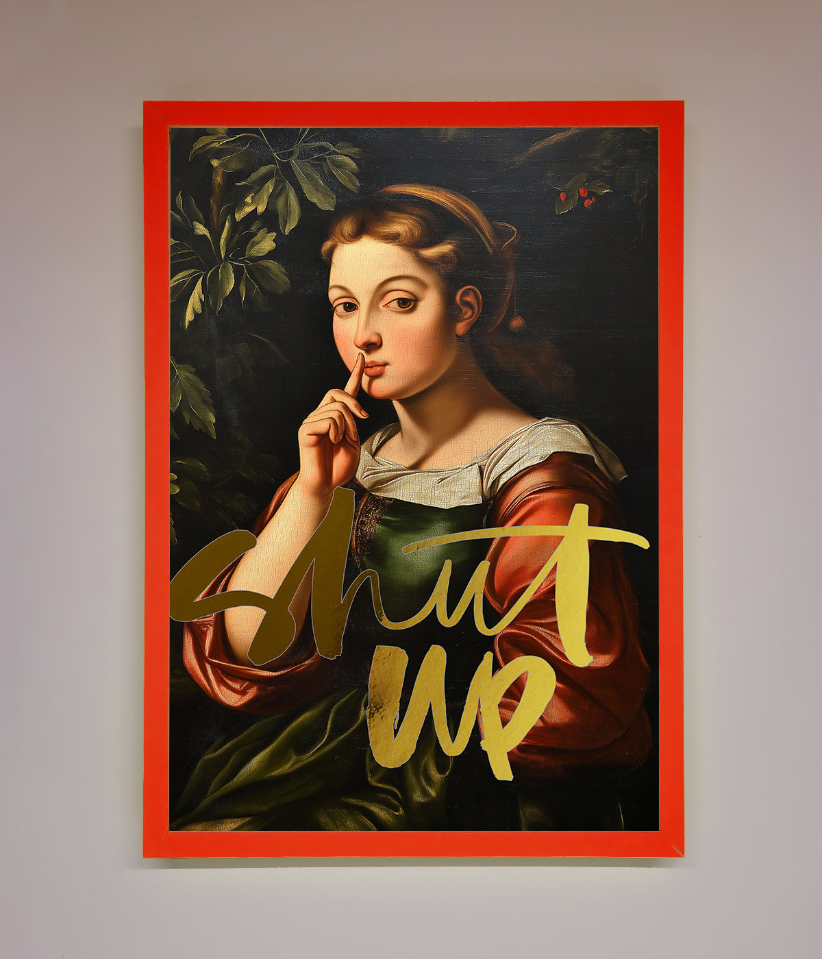 Shutup Foil Print Neon Red