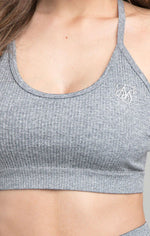 SikSilk Ribbed Gym Bralette - Grey