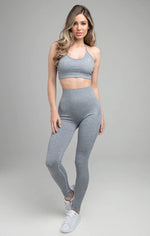 SikSilk Ribbed Gym Bralette - Grey