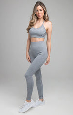 SikSilk Ribbed Gym Bralette - Grey