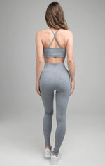SikSilk Ribbed Gym Bralette - Grey