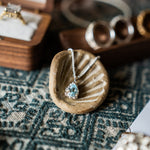 Dainty London Silver Blue Topaz Necklace - Aurelia