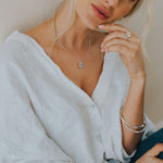 Dainty London Silver Blue Topaz Necklace - Aurelia