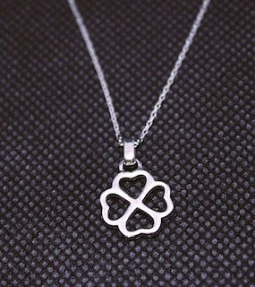 Silver Pendant on 45cm Silver Chain Various Designs Clover