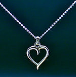 Silver Pendant on 45cm Silver Chain Various Designs Large heart