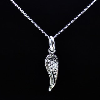 Silver Pendant on 45cm Silver Chain Various Designs Angel wings