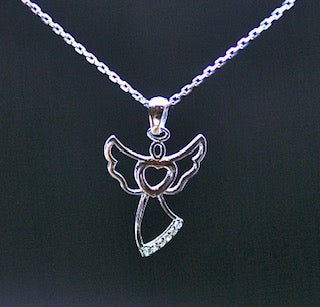 Silver Pendant on 45cm Silver Chain Various Designs Medium Angel
