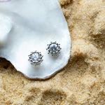Dainty London Silver White Topaz Seren Studs