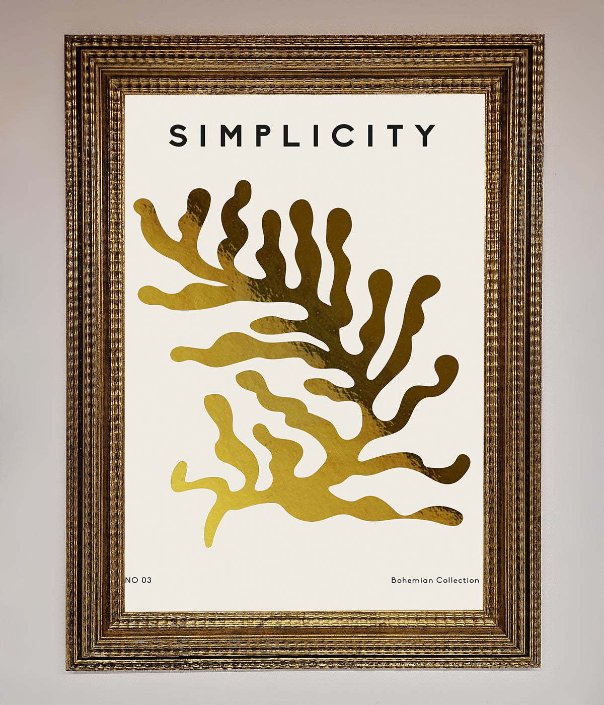 Simplicity Plant Foil Print Ornate Gold
