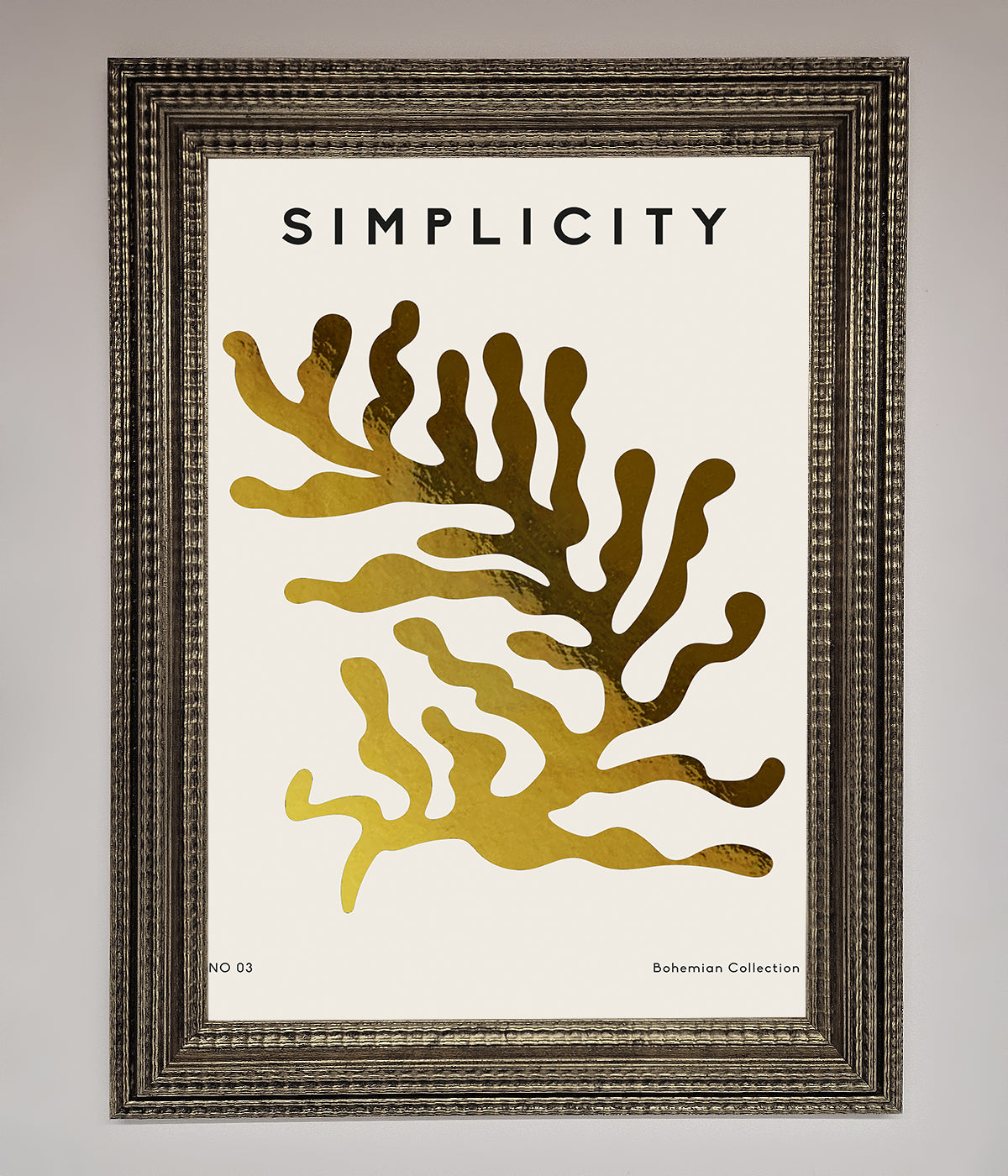 Simplicity Plant Foil Print Ornate Silver
