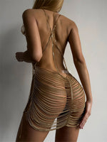 SIREN Gold Chain Dress One Size