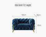 Aaron Two Seater Sofa Velvet 134cm