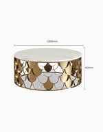 Gold Nesting Coffee Table, Marble