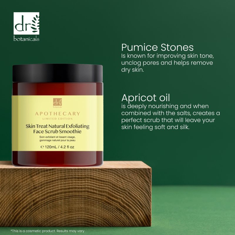 Dr Botanicals Skin Treat Natural Exfoliating Face Scrub Smoothie 120ml