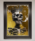 Smoking King Skull Foil Print Black Silver