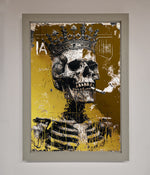 Smoking King Skull Foil Print Grey