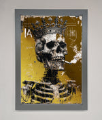 Smoking King Skull Foil Print Dark Grey