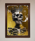 Smoking King Skull Foil Print Walnut