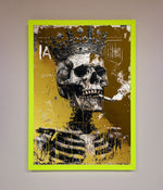 Smoking King Skull Foil Print Neon Green