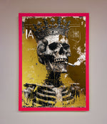 Smoking King Skull Foil Print Neon Pink