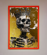 Smoking King Skull Foil Print Neon Red