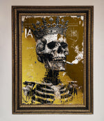 Smoking King Skull Foil Print Ornate Gold Black