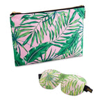 Contoured Sleep Mask & Accessories Bag Set - Palm Print