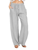 Solid Loose Loungewear Trousers with Pockets Grey