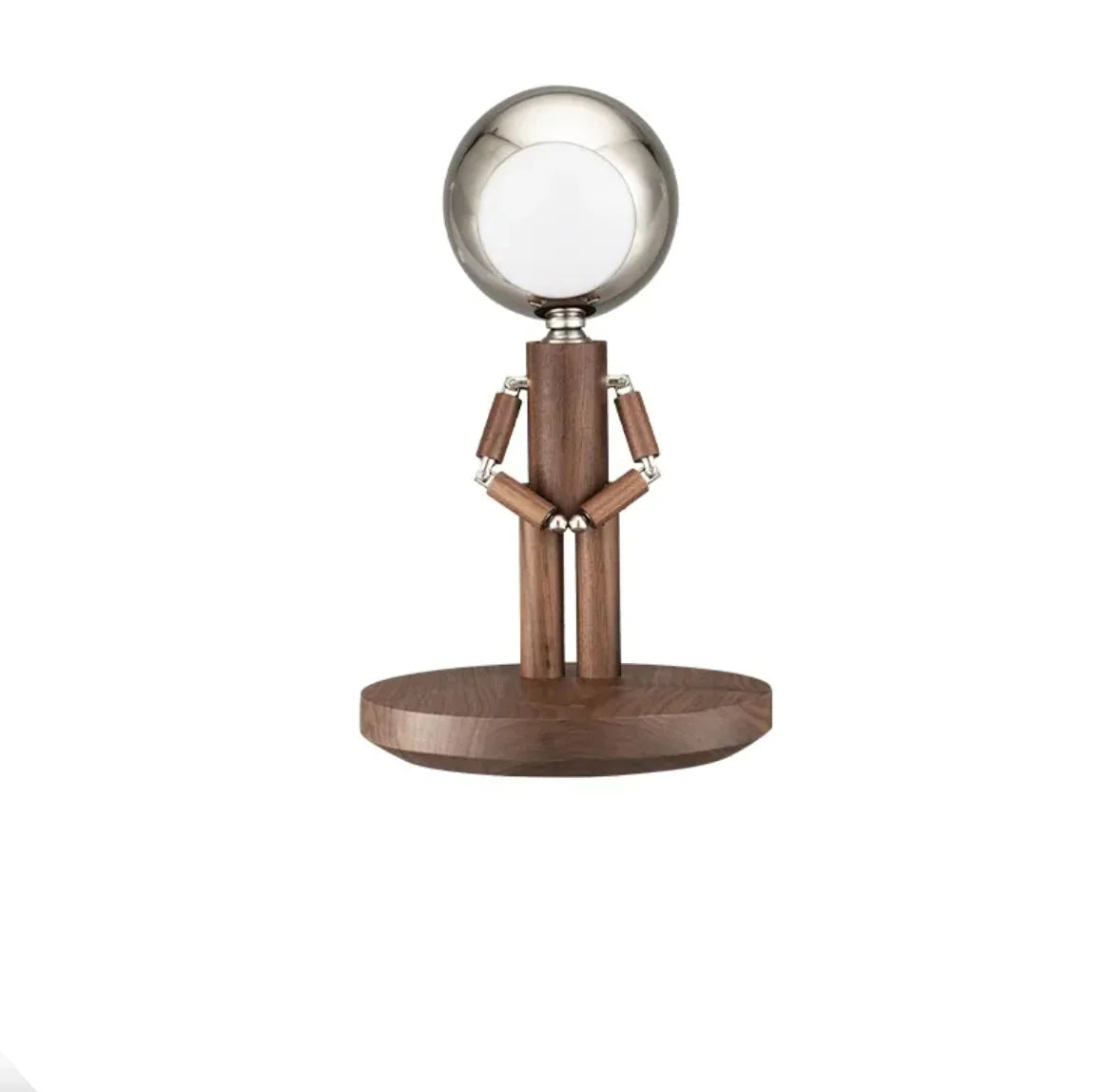 Solid Wooden Robot Moon Desk Bedroom Bedside Living Room Lamp
