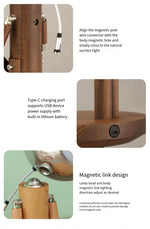 Solid Wooden Robot Moon Desk Bedroom Bedside Living Room Lamp