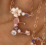 Spring letters- Initials - Rose gold plated silver E