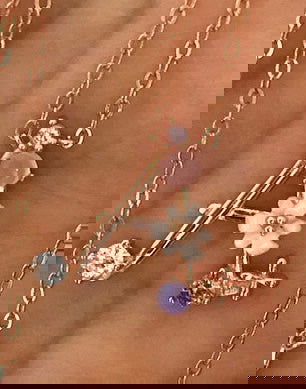 Spring letters- Initials - Rose gold plated silver A