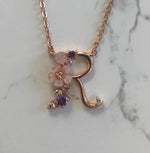 Spring letters- Initials - Rose gold plated silver R