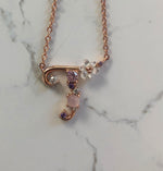 Spring letters- Initials - Rose gold plated silver T