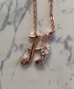 Spring letters- Initials - Rose gold plated silver H