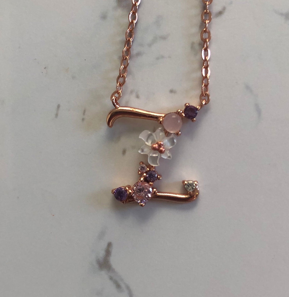 Spring letters- Initials - Rose gold plated silver Z