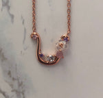 Spring letters- Initials - Rose gold plated silver U