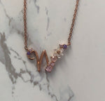 Spring letters- Initials - Rose gold plated silver W