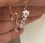 Spring letters- Initials - Rose gold plated silver Y