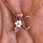 Spring letters- Initials - Rose gold plated silver K