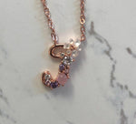 Spring letters- Initials - Rose gold plated silver J