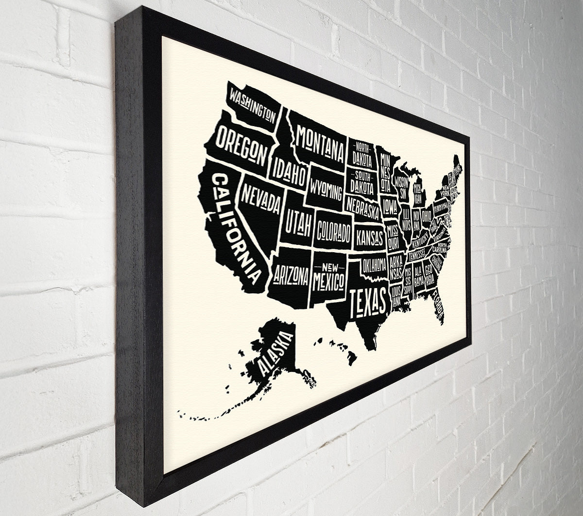 States Of America 5 Framed Canvas